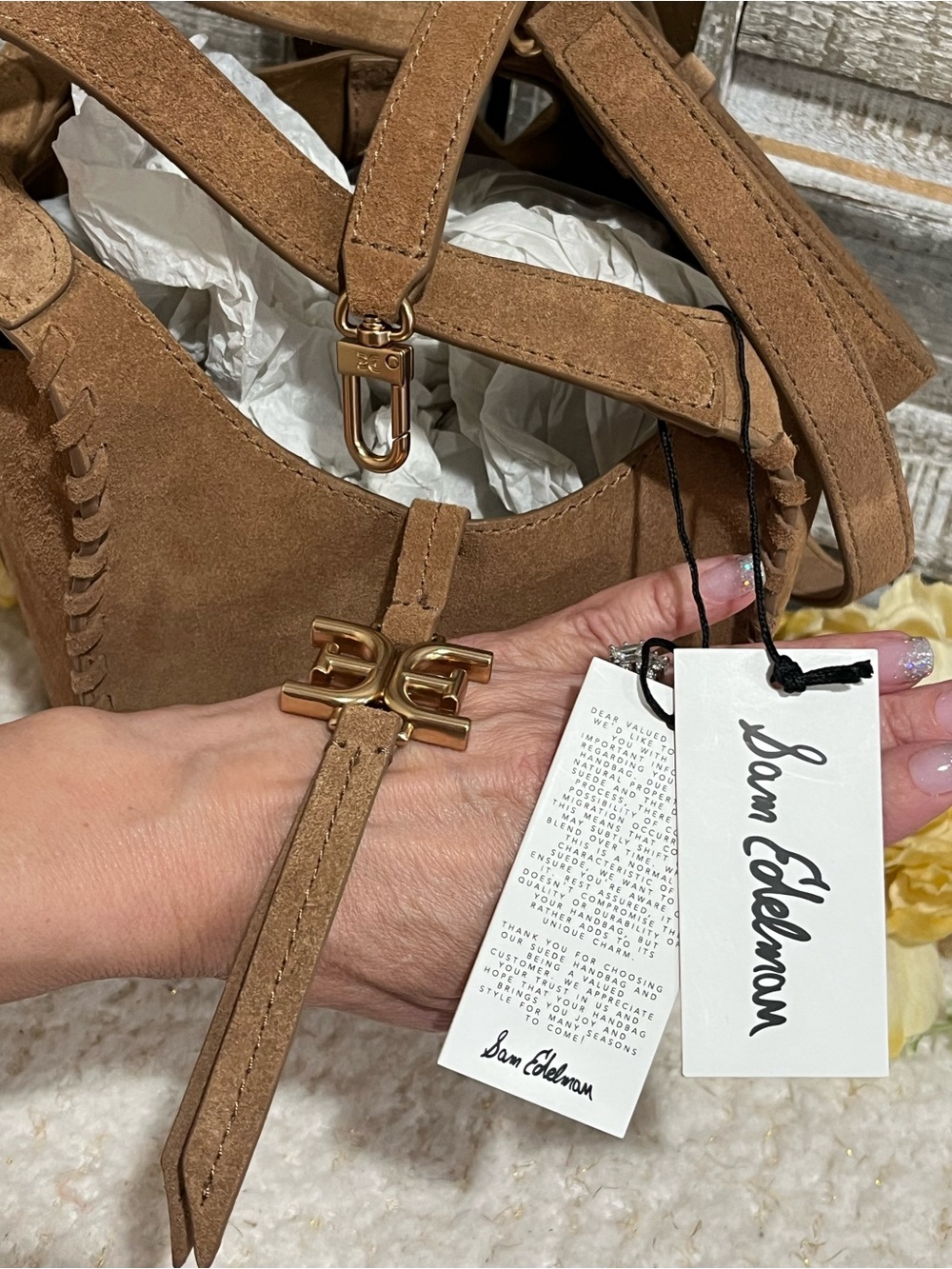 Sam Edelman Sylvia Whipstitch Mini Bucket Bag NWT! - Picture 12 of 12